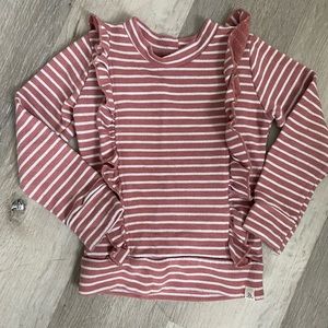 Lulu and Roo blush pink ruffle sweater 2T GUC